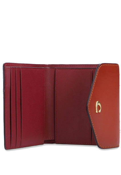 Coach Wyn Small Wallet In Colorblock Signature Canvas - Tan/Rust