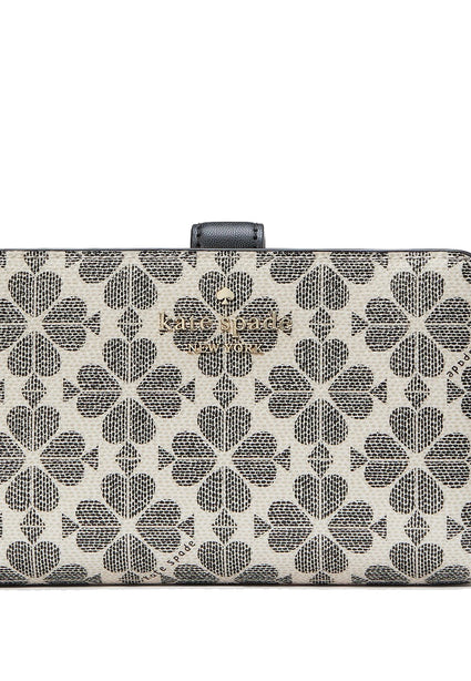 Kate Spade Signature Spade Flower Medium Compact Bifold Wallet - Black