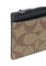 Coach Zip Card Case In Blocked Signature Canvas - Brown