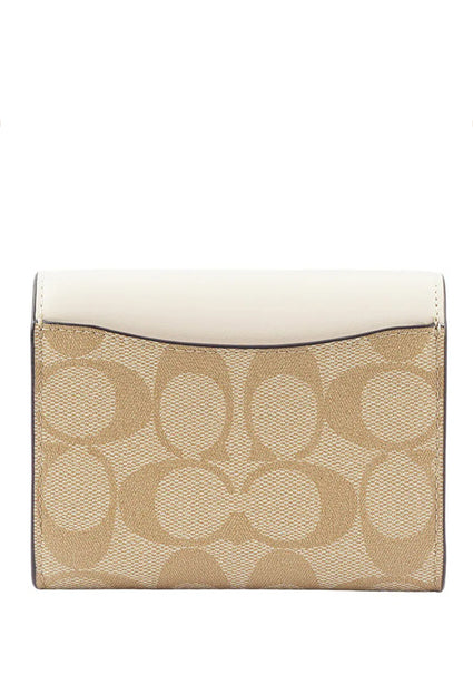 Coach Mini Envelope Wallet With Strap In Signature Canvas - Light Brown