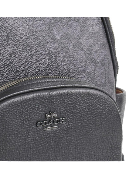 Coach Court Backpack In Blocked Signature Canvas - Charcoal Black