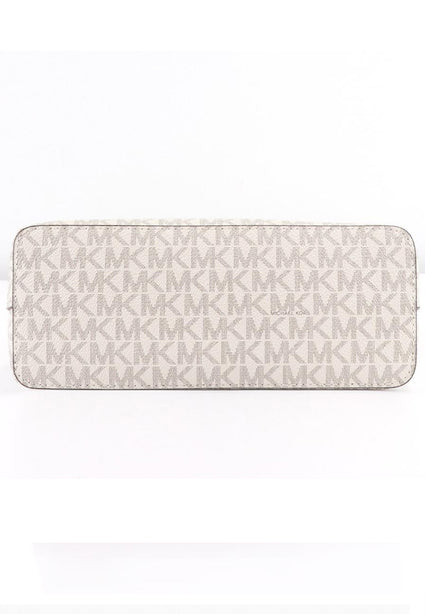 Michael Kors Jet Set Travel Medium Dome Crossbody Bag In Signature - Vanilla/Brown