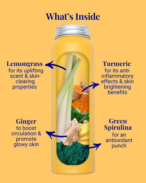 The Powder Shampoo Energising Body Foam Wash For All Skin Types Lemongrass & Turmeric 100g