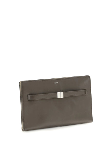 Toteme Belted leather crossbody Bag - Bark