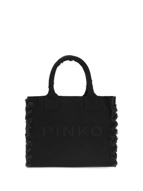 Pinko Canvas Tote Bag - Black Limousine