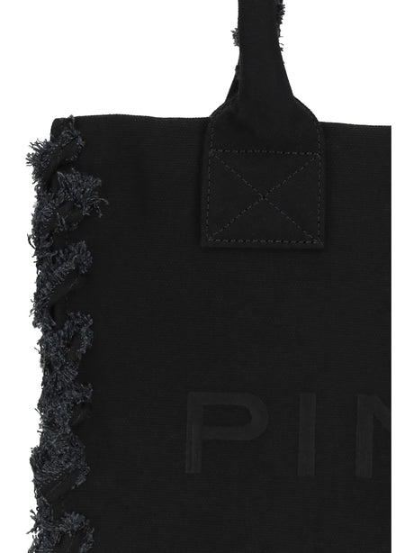 Pinko Canvas Tote Bag - Black Limousine