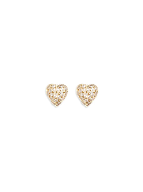 Self-Portrait Embellished heart Earrings - Gold