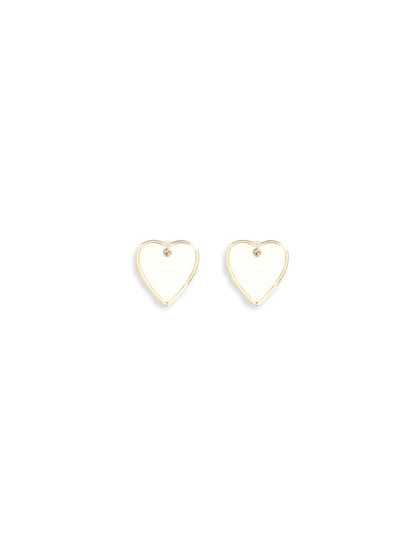 Self-Portrait Embellished heart Earrings - Gold