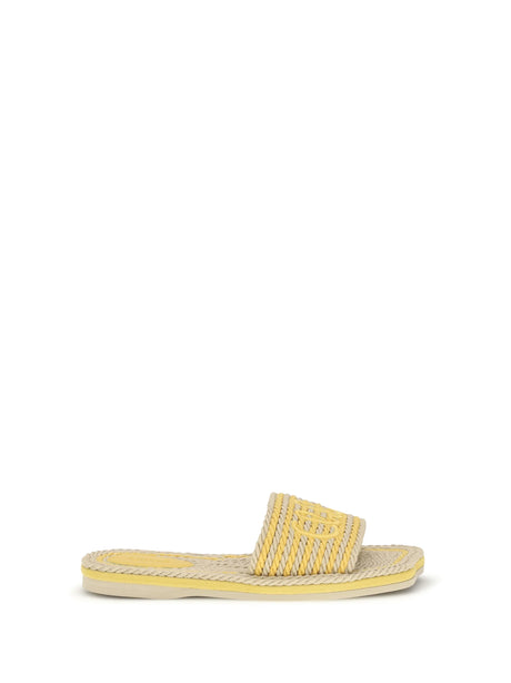 Chloé Raffia Sandals - Honey Gold