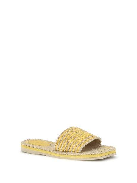 Chloé Raffia Sandals - Honey Gold
