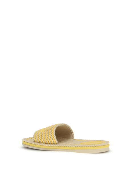 Chloé Raffia Sandals - Honey Gold