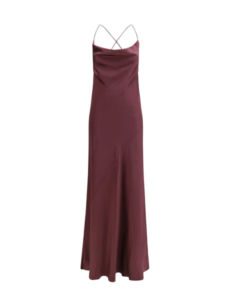 Pinko Farro satin Dress - Burgundy - Degustaz. Vino
