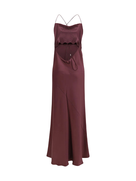Pinko Farro satin Dress - Burgundy - Degustaz. Vino