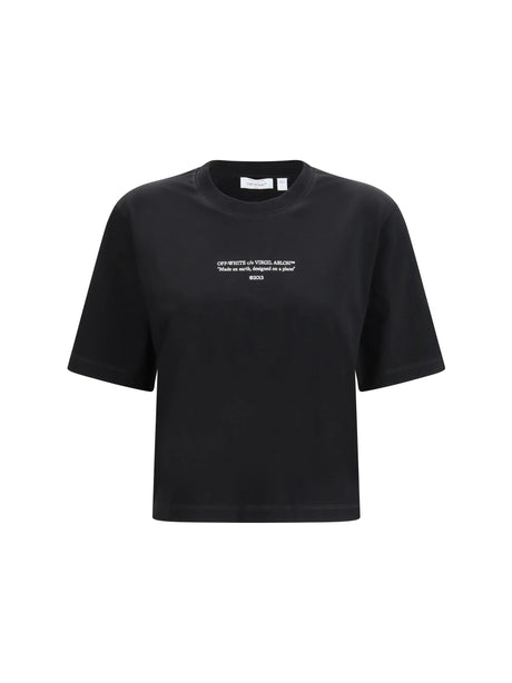 Off-White Made on earth, designed on a plane T-shirt - Black-White