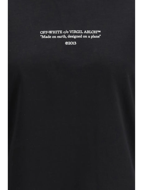 Off-White Made on earth, designed on a plane T-shirt - Black-White
