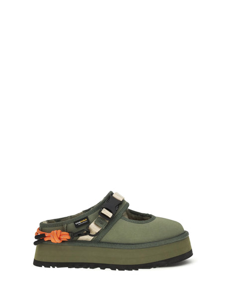 Ugg Bea Wildwood Mary Jane Mules - Burntolive