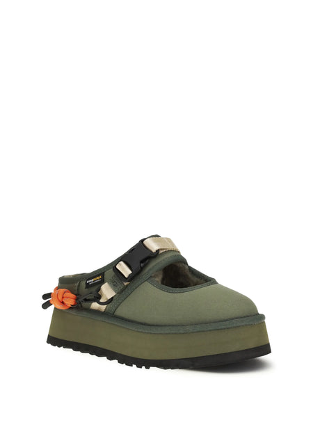 Ugg Bea Wildwood Mary Jane Mules - Burntolive