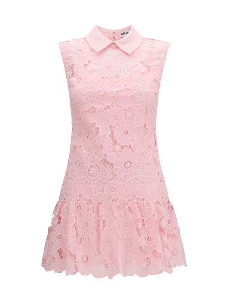 Self-Portrait Guipure mini Dress - Pink