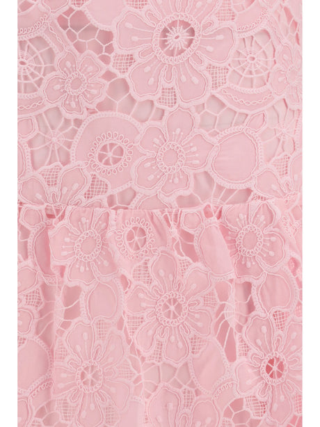 Self-Portrait Guipure mini Dress - Pink