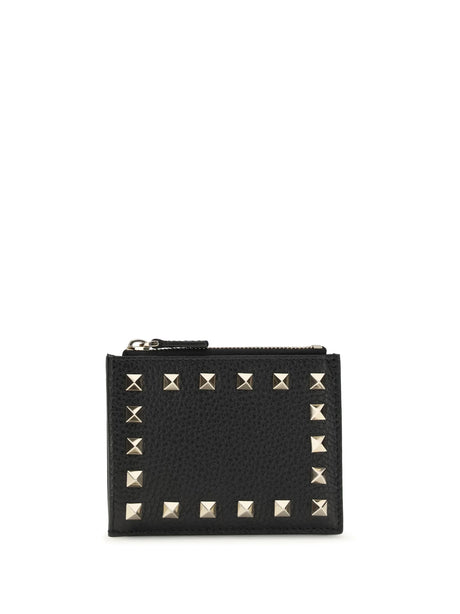 Valentino Garavani Rockstud Zip Card Holder - Black