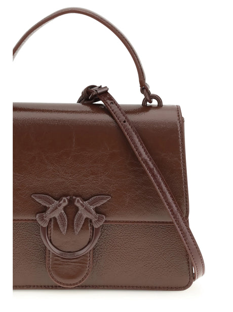 Pinko Love One Handbag - Burgundy Wine- Block Color