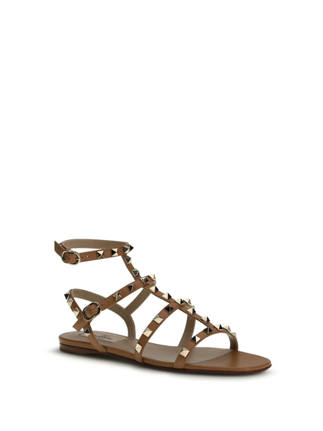Valentino Garavani Rockstud leather Sandals - Almond Beige
