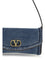 Valentino Garavani DeVain small Shoulder Bag in denim - Denim/Tabac Brown