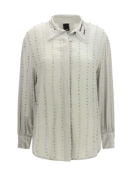 Pinko Caitlin Shirt with metal elements - Grey - Colomba