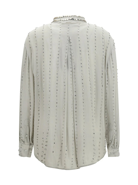 Pinko Caitlin Shirt with metal elements - Grey - Colomba