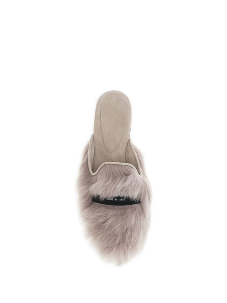 Dolce & Gabbana Sheepskin Mules - Grey