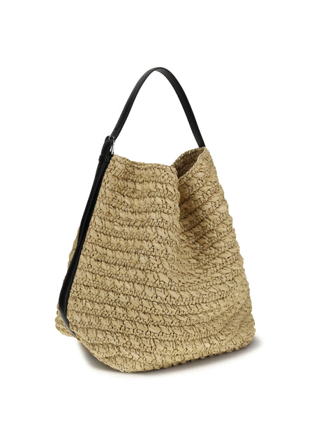 Toteme Paper raffia Tote Shoulder Bag - Natural