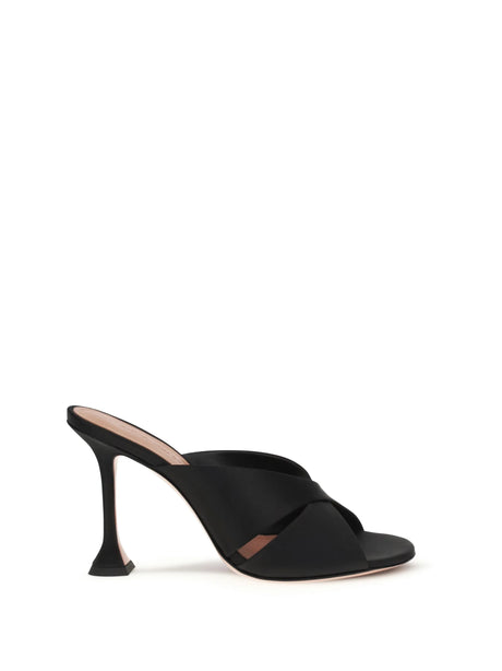 Amina Muaddi Salma Mules Sandals - Black