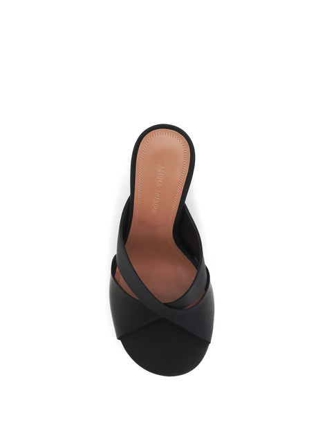 Amina Muaddi Salma Mules Sandals - Black