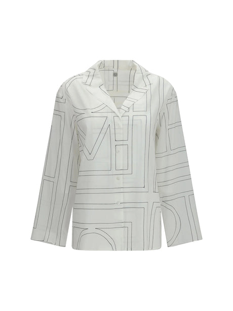 Toteme PJ monogram cotton Shirt - White/Black