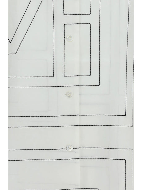 Toteme PJ monogram cotton Shirt - White/Black