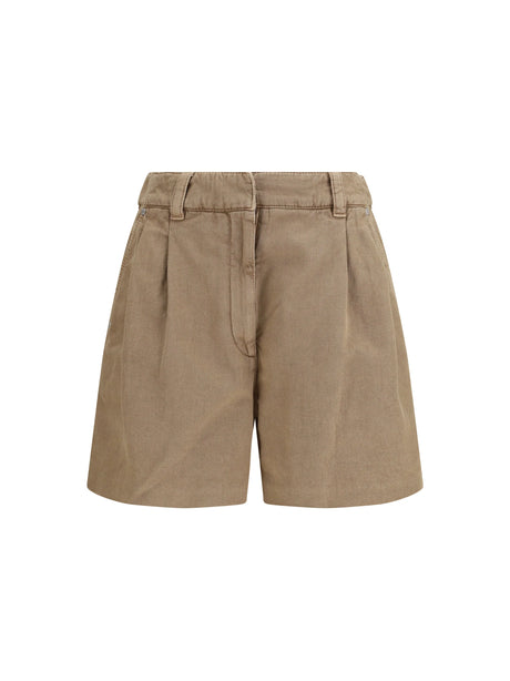 Brunello Cucinelli Linen Shorts - Warm Amber