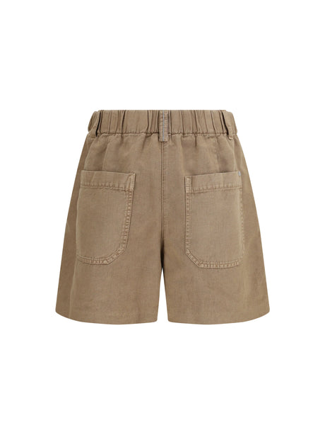 Brunello Cucinelli Linen Shorts - Warm Amber