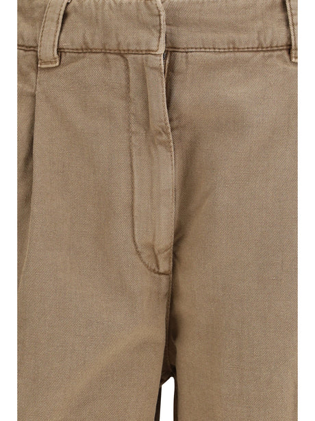 Brunello Cucinelli Linen Shorts - Warm Amber