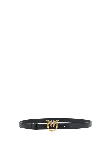 Pinko Love Berry Belt - Black-Antique Gold