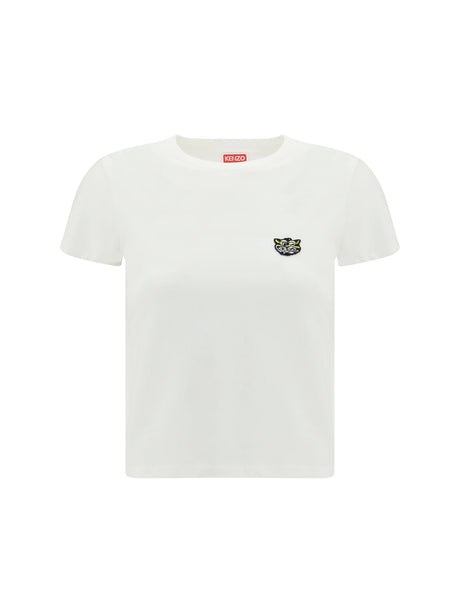 Kenzo Cotton T-shirt with the embroidered “Wild Tiger” - Off White