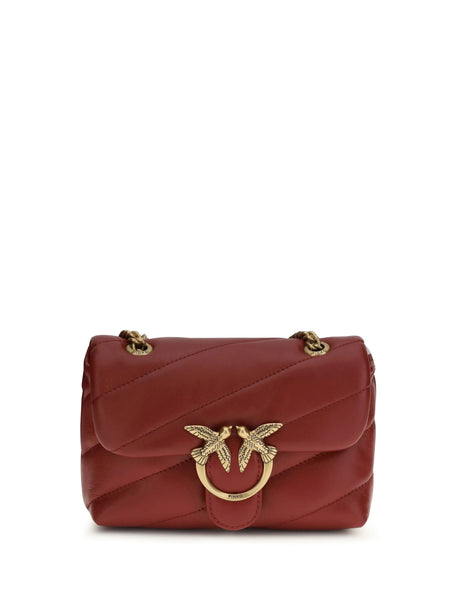 Pinko Love Baby Shoulder Bag - Red Dark-Antique Gold