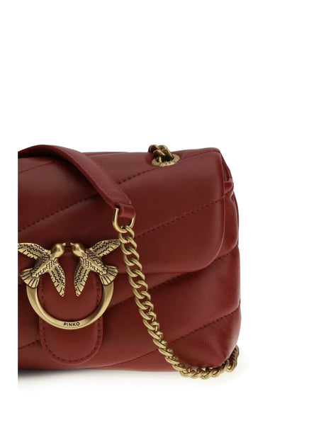 Pinko Love Baby Shoulder Bag - Red Dark-Antique Gold