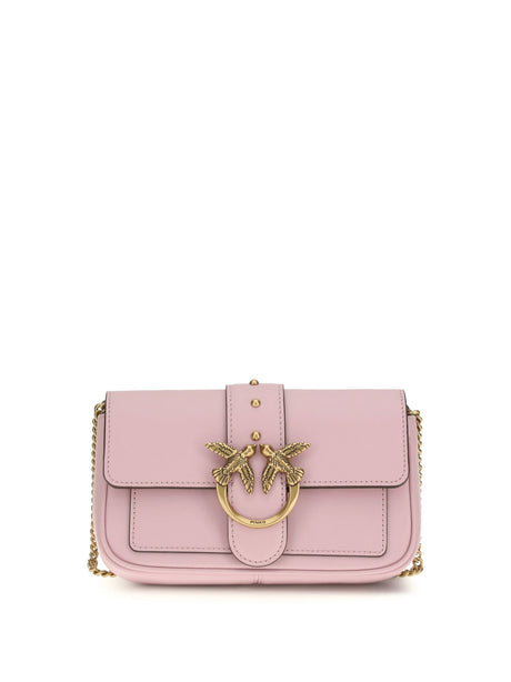 Pinko Love One Shoulder Bag - Pink Light-Antique Gold