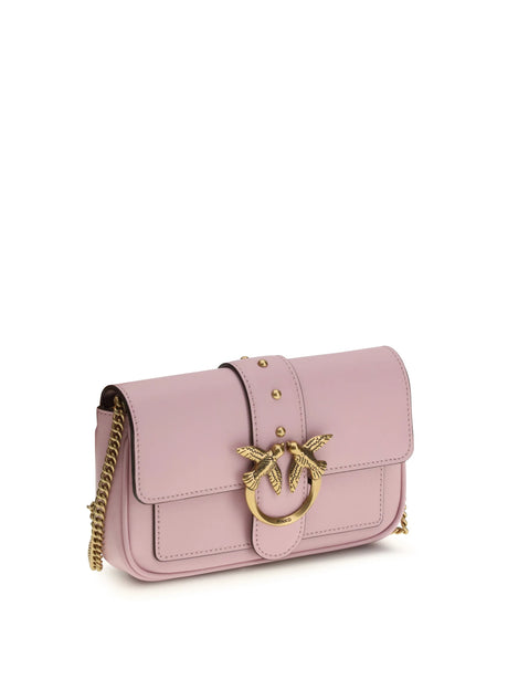 Pinko Love One Shoulder Bag - Pink Light-Antique Gold