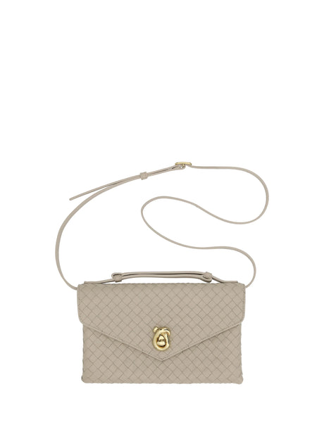 Bottega Veneta Knot Lock Shoulder Bag - Ecru-Muse Brass