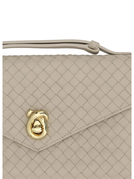 Bottega Veneta Knot Lock Shoulder Bag - Ecru-Muse Brass