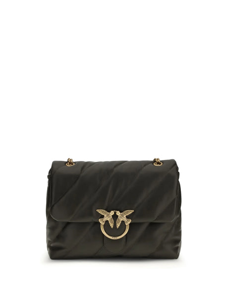 Pinko Love Puff Shoulder Bag - Green Mud-Antique Gold