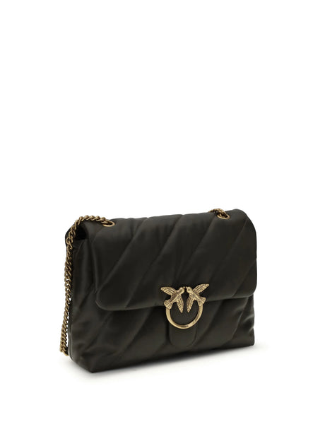 Pinko Love Puff Shoulder Bag - Green Mud-Antique Gold