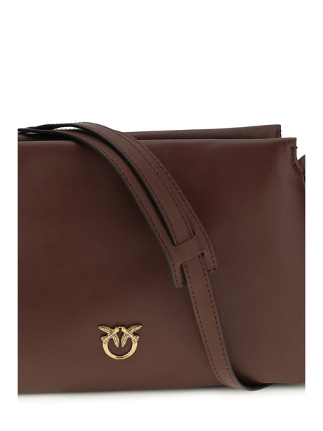 Pinko One Two Three mini Shoulder Bag - Burgundy Wine-Antique Gold