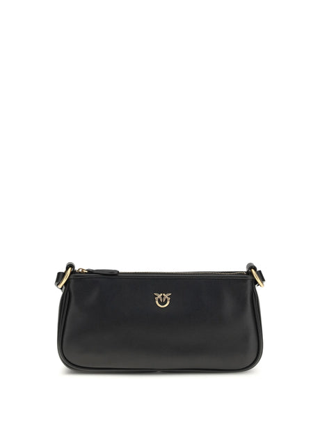 Pinko Mini half moon Shoulder Bag - Black-Antique Gold